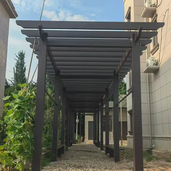 Black Manual Adjustable Louver Aluminum Pergola, Outdoor Garden Sun Shade Gazebo