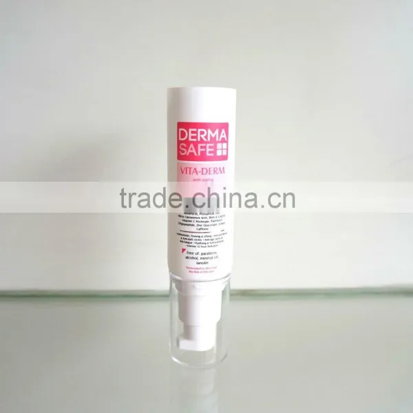 Round Luxury Plastic Tube With Pump Cap for Cosmetic Packaging Dia30mm photo-2