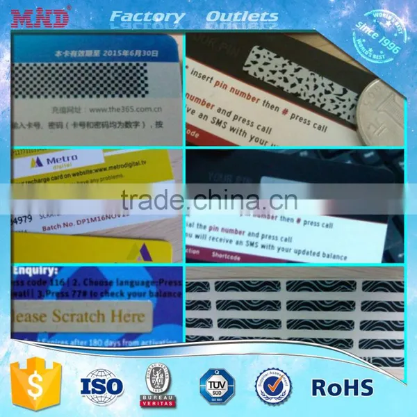MDC101 High Quality Scratch Prepaid Card With Hologram Scratch Panel Supplier's Choice photo-2