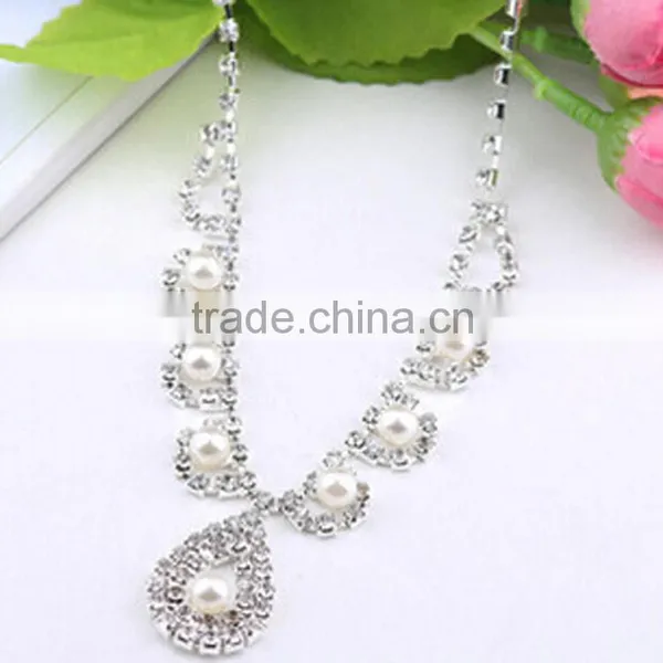Ladies Sterling Silver Fancy Diamond Necklace Designs for Women Simple Elegant Wedding Dress Set photo-4