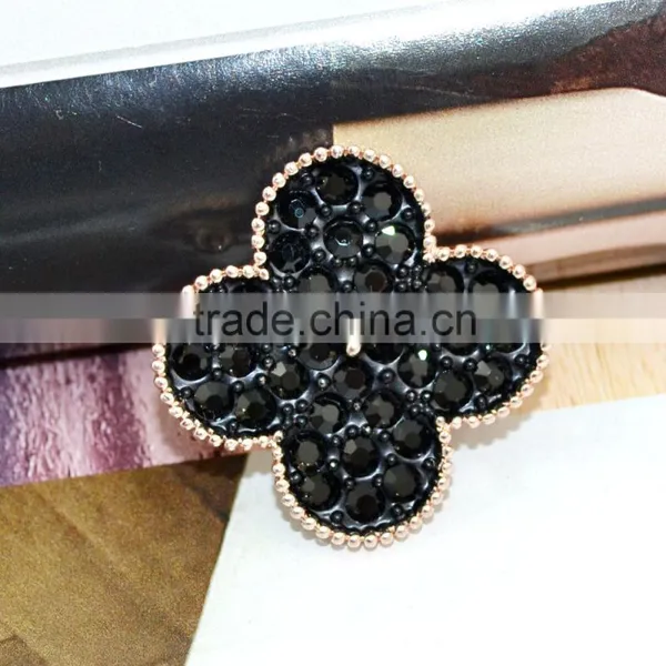 2015 Wholesale Four Leaf Clover Bulk Rhinestone Fancy Alloy Brooch Traditional Design Brooch photo-4