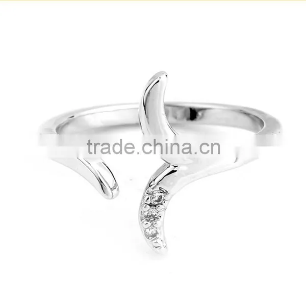 Classical 14k Rose Gold Plated Silver Plated Diamond Sprout Wedding Engagement Ring Most Popular photo-2