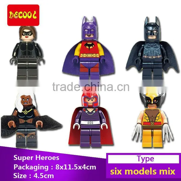 Decool Bricks 0184-0189 SuperHero X-men/Ororo Munroe/Magneto/Catwoman/Batman Minifigure Building Bricks Blocks Toys