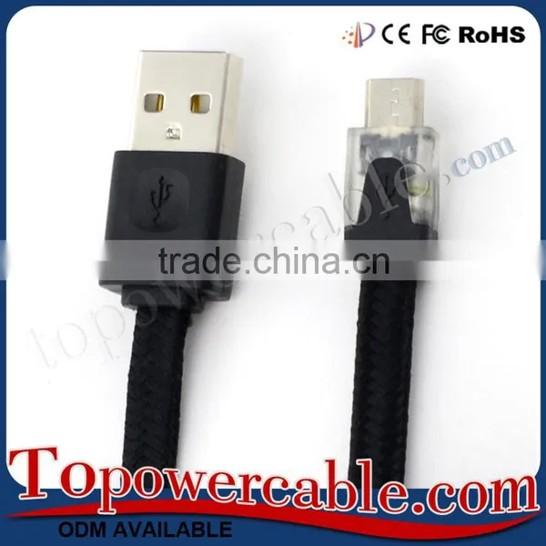 Led Light Double Color Usb 2.0 Weave Data Cable For Samsung S4 For Sony Z3 photo-6