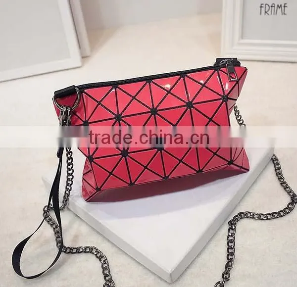 Wholesale Two Usage Geometric Pattern Girls pu Shoulder Chain Bag photo-2