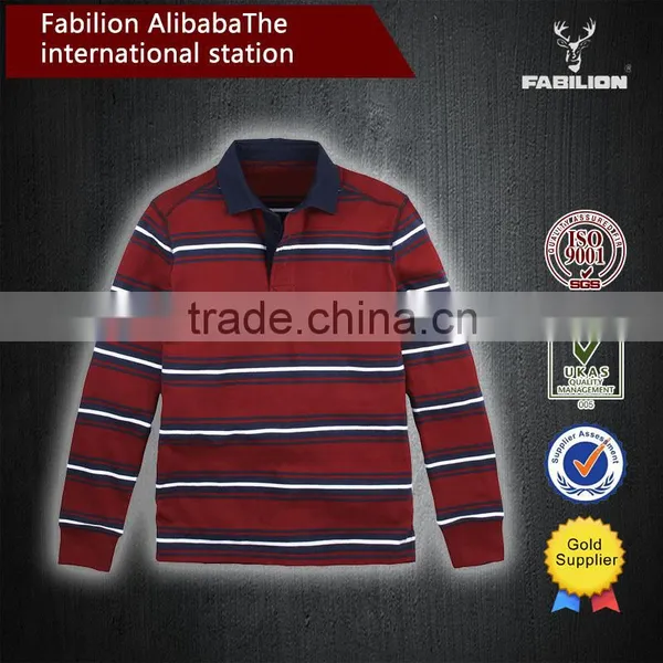 2016 OEM Wholesale China Men's Fashion Color Stripe for Softextile Polo Shirt photo-5
