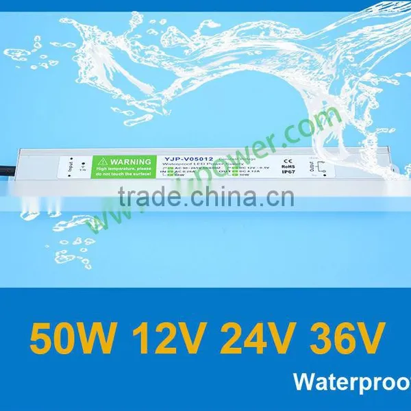 50w Led Driver 12v Waterproof YJP-V05012 RoHS,CE-EMC,CE-LVD,IP67