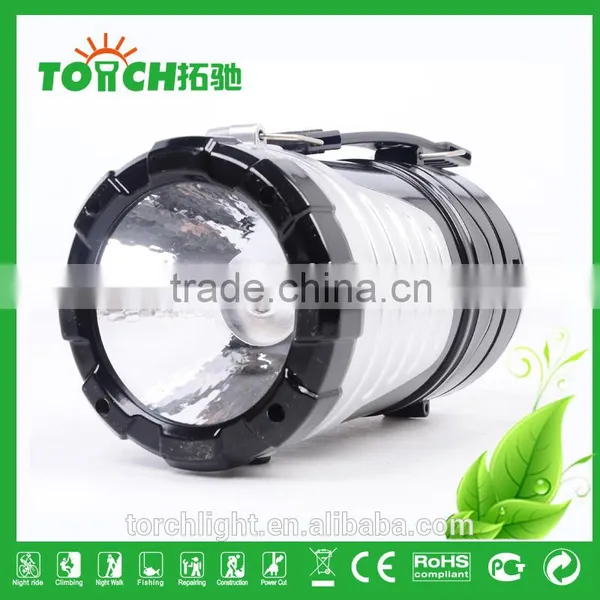 New Product Promotion Solar Rechargeable LED Lantern Flashlight Camping Light With 3w Flashlight Outdoor Camping Lamp photo-6