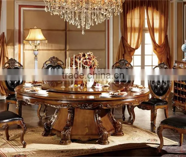 2015 Carved High Quality Dining Room Set,cheap Furniture Wooden Dining Table and Chairs photo-3