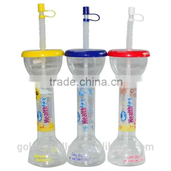 Crazy Straw Cup Creative Dumbbell Cup