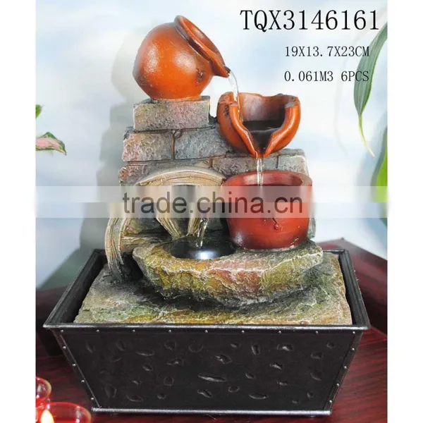 Mini Tabletop Pot Water Fountain With LED Light
