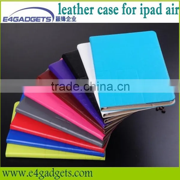 2013 Hot Selling Luxury Crazy Horse Pattern Leather Case for Ipad Air Folio Case