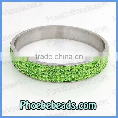 High Quality Men &Women Shamballa Stainless Steel Bangles With Crystals Austrian Rhinestone Trendy Jewelry 11Colors RCB-009