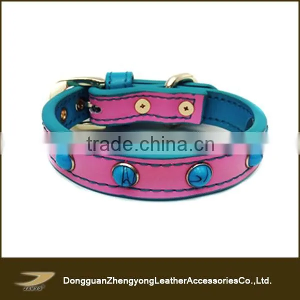 2016 New Design Fashion Leather Dog Collar Leash Luxury Pet Collar Leash