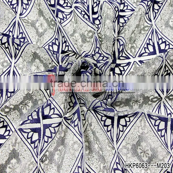 Latest African Lace Ffabric White Polyester Mesh Mlik Silk Thread With Geometric Element Fashion Style photo-2
