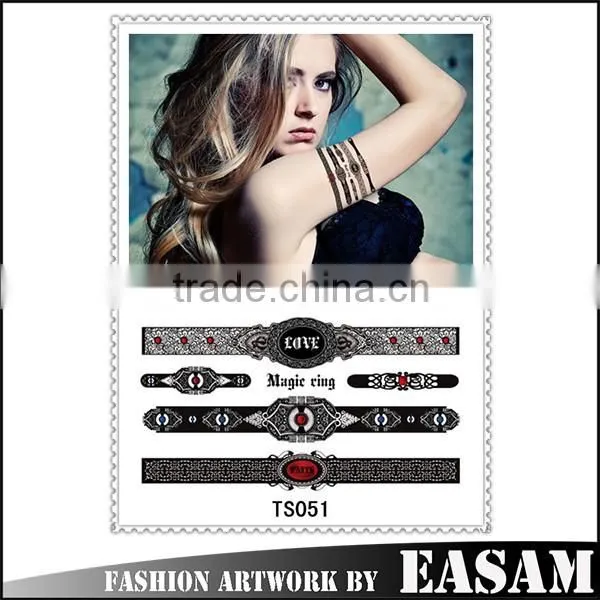2015 Easam Design Temporary Body Jewelry Tattoo/bracelet Tattoo Sticker