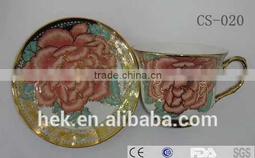 Colored Cafe Tea Cup and Saucer photo-3