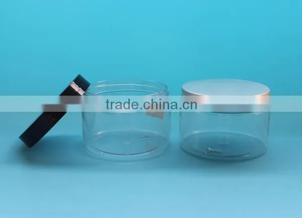 Round Colorful 300ml Plastic PET Jars, 300g 10oz Clear PET Plastic Jar With Aluminum Cap photo-2