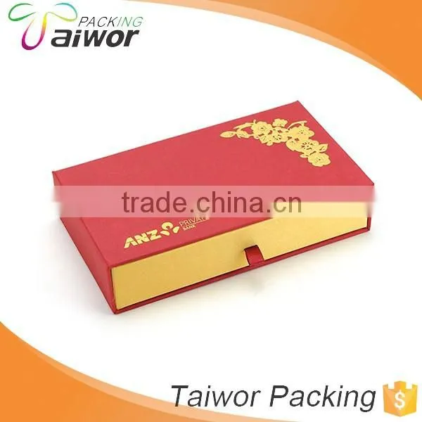 New Year Custom Design Logo Hot Stamping Fancy Paper Red Packet Slide Box photo-2