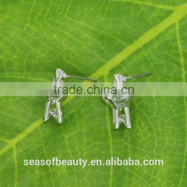 Decorative Ear Stud Metal Silver Star Fashionable Design Ear Studs photo-2