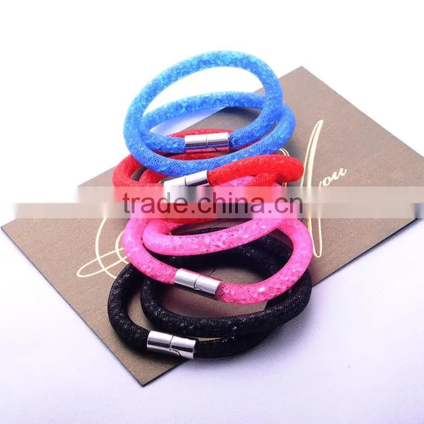 <<<2016 Top Selling Fashion Women Lady Stardust Mesh Crystal Bracelets & Bangles/ photo-4