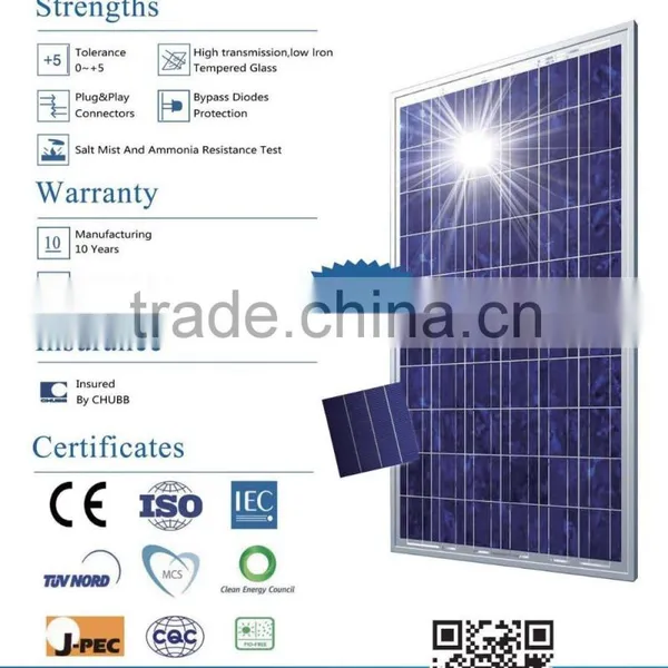Most Popular! Hot Sale! Polycrystalline Solar Panel/module 260w Rooftop System photo-2