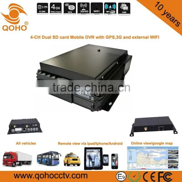 H.264 TWO SD Car Mobile DVR Audio Video Sync , GPS,3G/4G,WIFI.Car Black Box Function photo-3