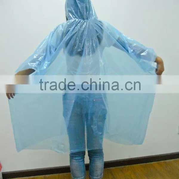 Promotinal PE Poncho Rain Cape Raincoat With Logo Print Two Place Two Position Logo Print photo-5