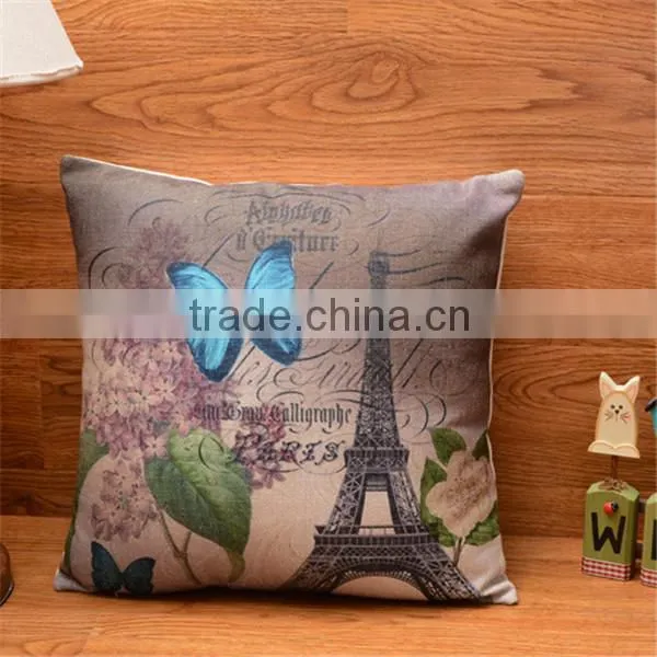 The Eiffel Tower Printed Decorative Pillow Covers Modern Style Seat Cushion photo-2