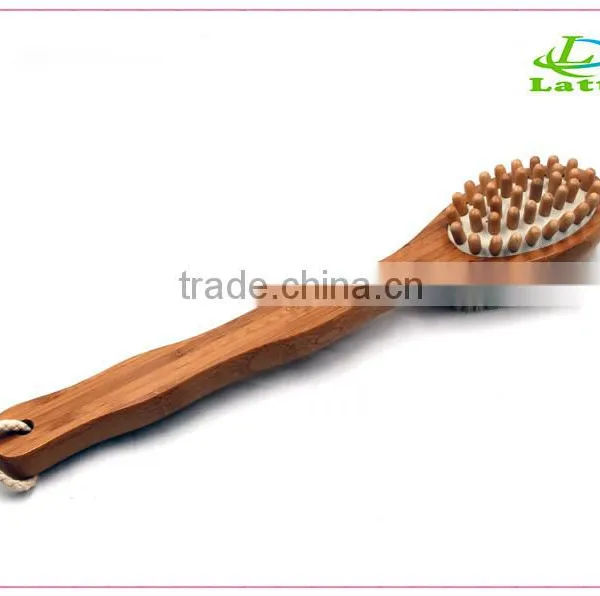 Double Side Wooden Bath Body Brush With Natural Loofah and Bristle Quality Choice photo-6