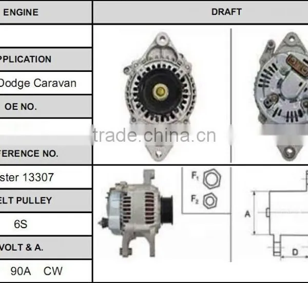 Cost-effective engine alternator 90-97 Dodge Caravan 13307 alternator