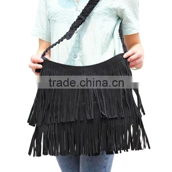 Hot Sale 2015 Fashion Women Handbag Tassel Cross Body Women Bag Solid Color Zipper Shoulder Bags Leather Handbags for Female photo-6