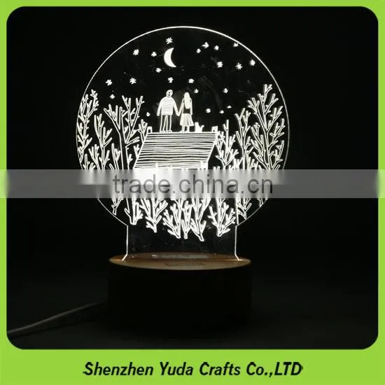 Decorative USB Night Light Custom Logo Engraved Acrylic Lamps photo-3