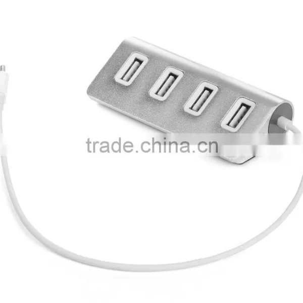 Aluminium Casing 4 Port Type c Hub Change to Usb 2.0 High Speed Hub for Macbook With LED Indicators photo-2