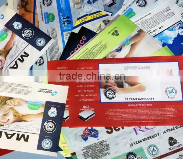 Printed Heat Seal Hot Melt Heat Sensitive Mattress Label photo-3
