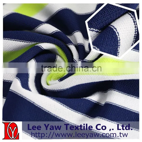 Polyester Full Dull Spandex Yarn Dyed Auto Stripe Pique Fabric With Anti-bacterial photo-5