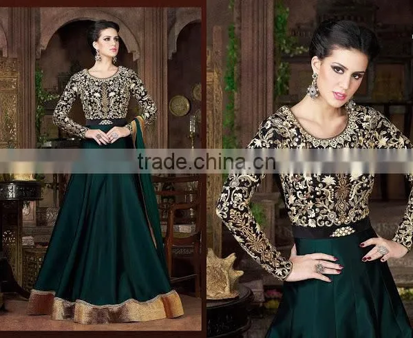 Embroidered Work Silk Designer Gown/latest Gown Designs/wholesale Gown