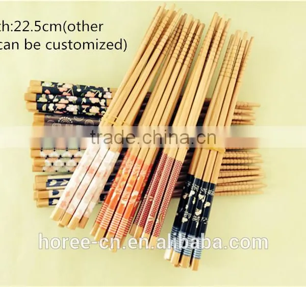 Chinese Round Bamboo Reusable Chopsticks With Pattern photo-4