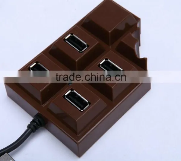 Innovative Designed Chocolate Shaped 4-Port USB Hub--Bus-powered