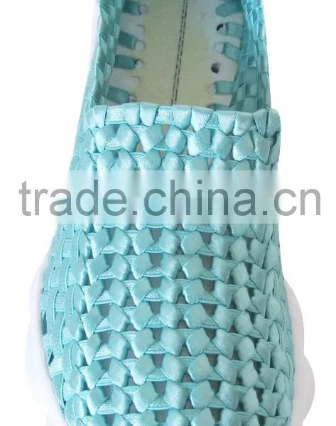 China Factory Women No Lace Shoes Handmade Elastic Woven Shoes HT-209035A photo-2