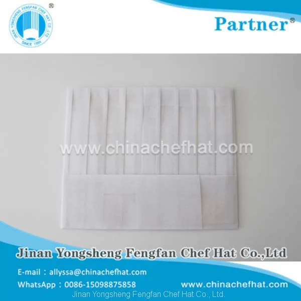 60g Disposable Non Woven Flat Top Chef Hat 28cm*23cm photo-4