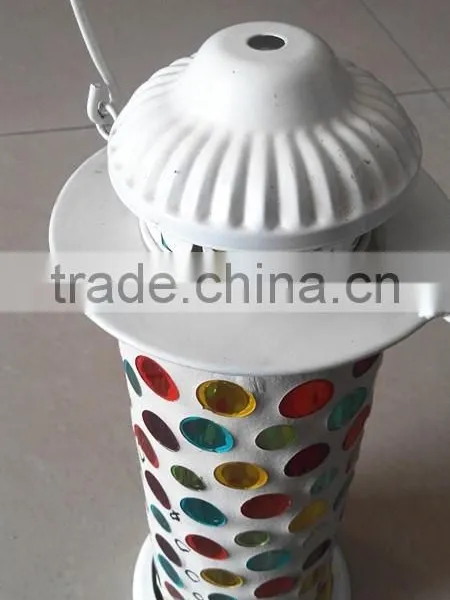 Glass Mosaic Lantern ,Moroccan Lantern, White Hanging Lantern Outdoor photo-2