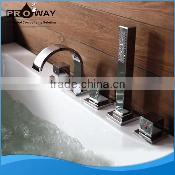 Bathroom Bath Tub Faucet Surface Mounted Wholesale With Deck Mounted Tub Shower Faucet With Hand Shower