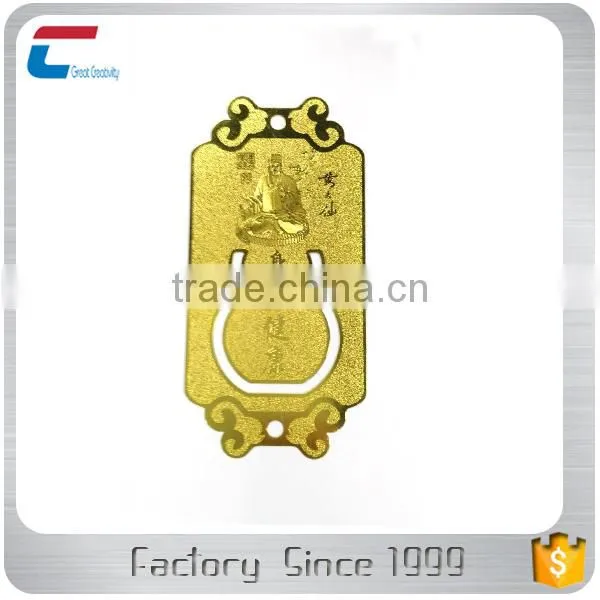 Customized Plated Gold Blessing Metal Card for Cars Decoration photo-2