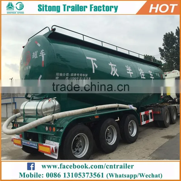 3 Axles V Shaped 45m3 Bulk Cement Silo Trailer Powder Transport Dry Bulk Trailer photo-3