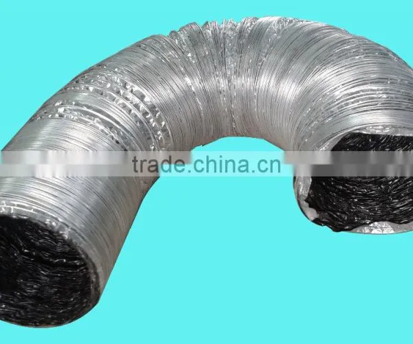 Hydroponics Diameter 4" 6" 8" 10" 12" 25ft Standard Double Layers Aluminium Flexible Air Vent Ducting Pipe With Black Inside photo-3