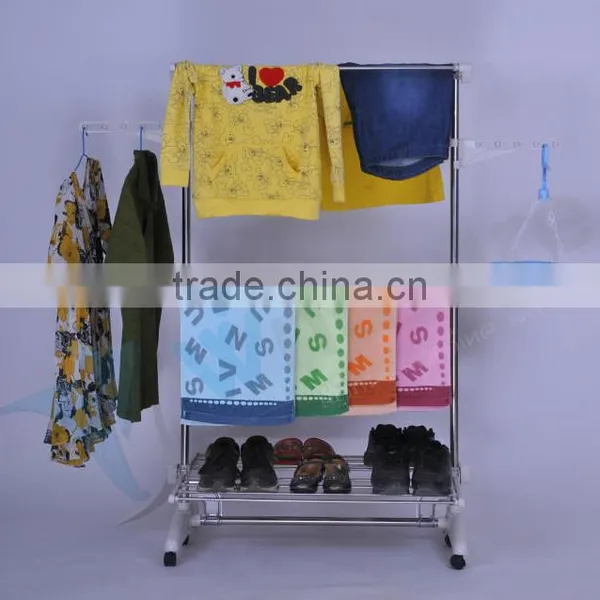 Clothes Airer Drying Rack Extra Large Deluxe 3 Tier Clothes Drying Rail (20M Hanging Space) White and Orange Folding Hangers Fla photo-6