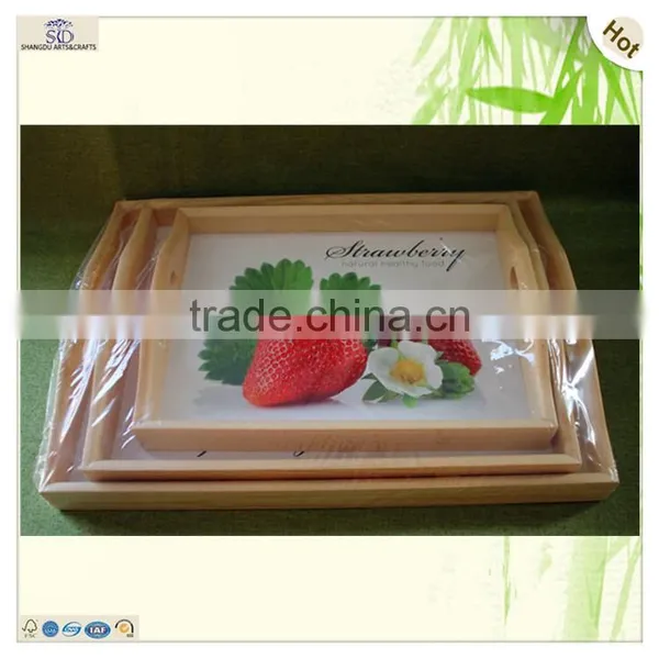 Wholesale S/3 Mini Craft Serving Wooden Trays Pallet Coaster photo-4