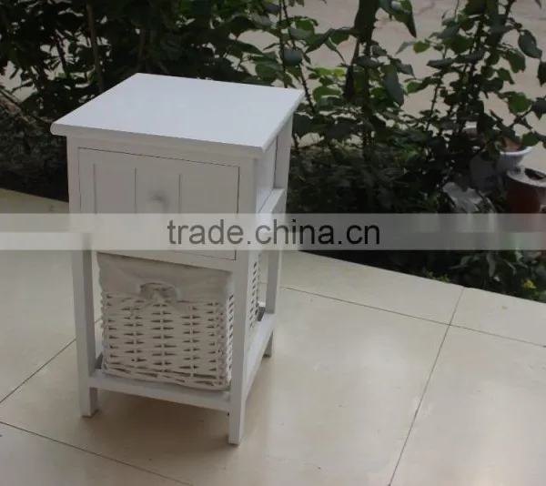 White Wooden Wicker Chest of Drawers ,Wooden Storage Chest photo-3