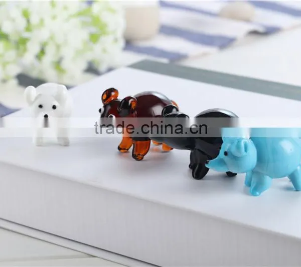 Colored Glass Pig Handicrafts for Household Decoration or Gifts photo-3